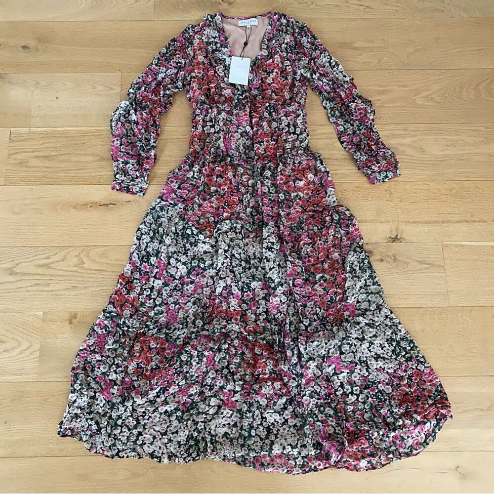 Hale Bob Pandora Maxi Dress in Floral Red & Pink